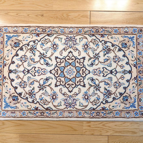 ペルシャ絨毯 ナイン産 ノーラ 玄関マット小 80（88フサ込）x50cm