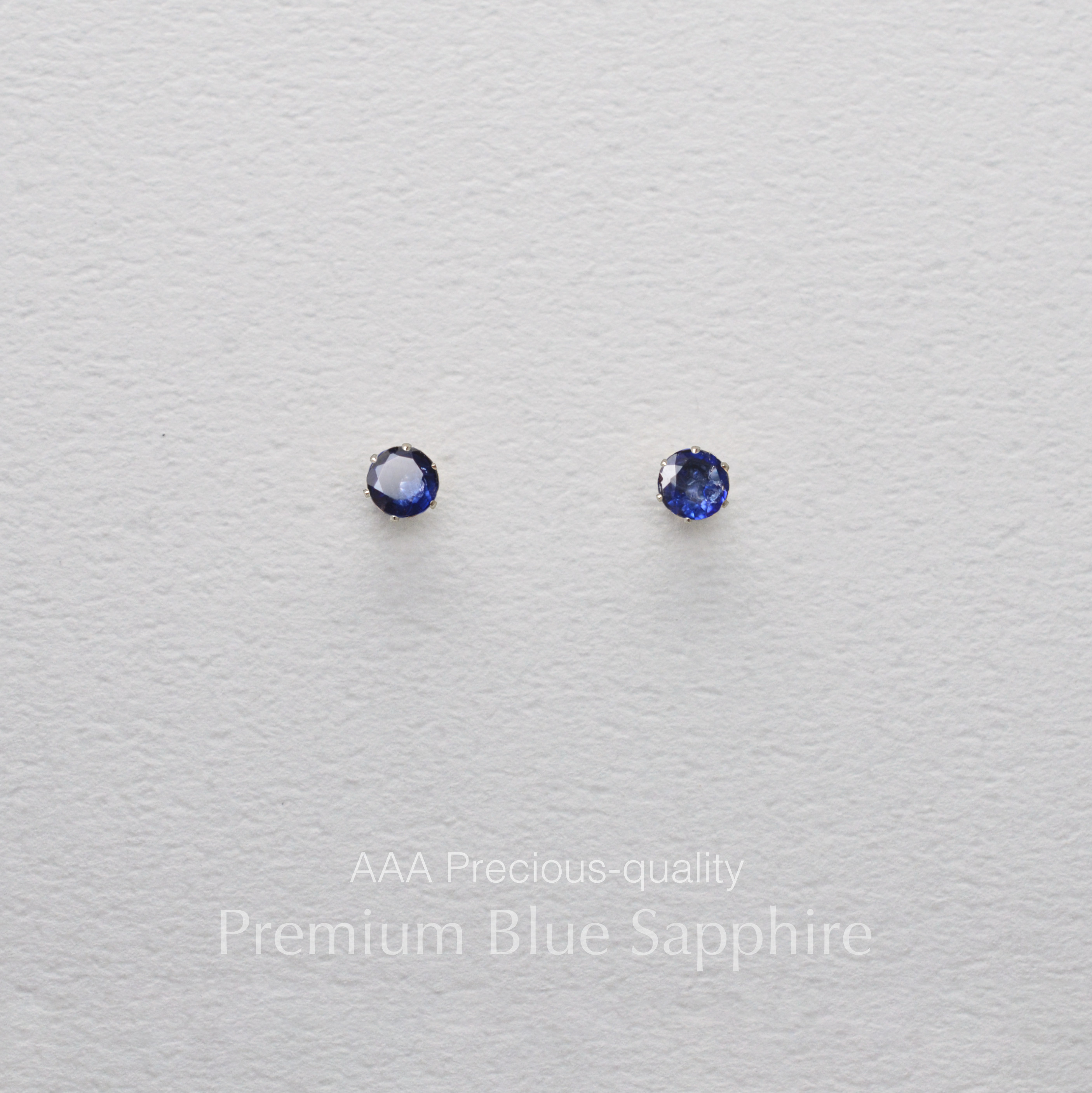 つけっぱなしOK! サファイア ピアス AAA サージカルステンレス 金属アレルギー スキンピアス ブルー 青 秋