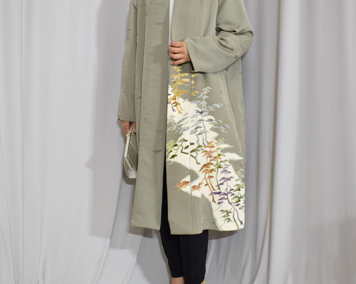 カーディガン風羽織コート,ブラック,上品＆華やか,和の一着【着物