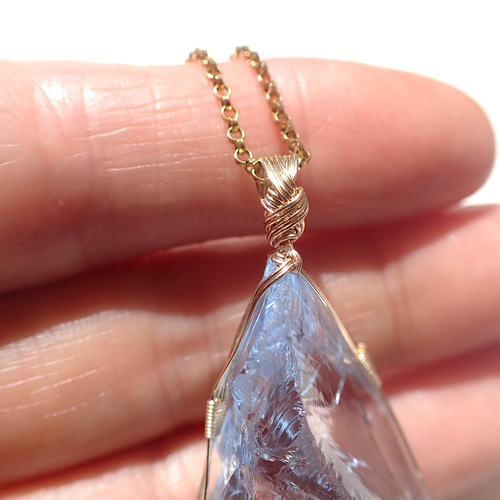 【レア】☆アンダラクリスタルペンダント・ワイヤー巻き☆ アンダラクリスタル・ブルー（原石）女神巻き®ペンダントトップ