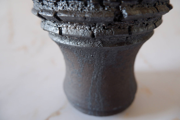 4号窯変黒裂紋鉢219　塊根植物　多肉植物　アガベ　盆栽　植木鉢　作家鉢　鉢皿　沖縄 2枚目の画像