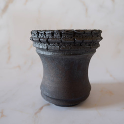 4号窯変黒裂紋鉢219　塊根植物　多肉植物　アガベ　盆栽　植木鉢　作家鉢　鉢皿　沖縄 3枚目の画像