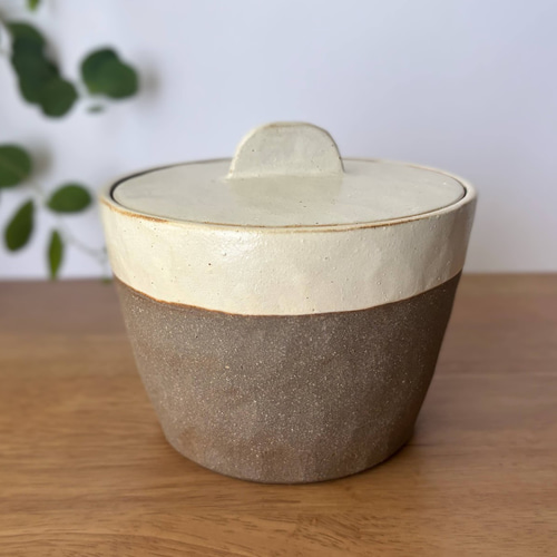 素朴でかわいい 味噌壺1kg用 保存容器・キャニスター 陶工房 浩hiro