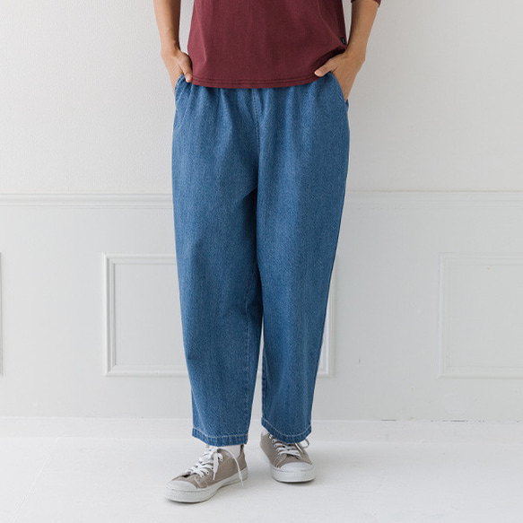 美品 コットン/リネン デニム ハイウエストコクーンパンツ コットンリネンハイウエストデニム｜スタイルミキサーの通販｜&mall