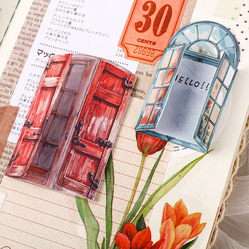 ジャンクジャーナル素材 ヴィンテージ コレクション コラージュ 素材 シール ステンドグラス ガラス ジャンク