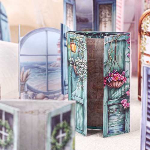 送料無料【S805コラージュ素材】海外シール 窓枠 ジャンクジャーナル