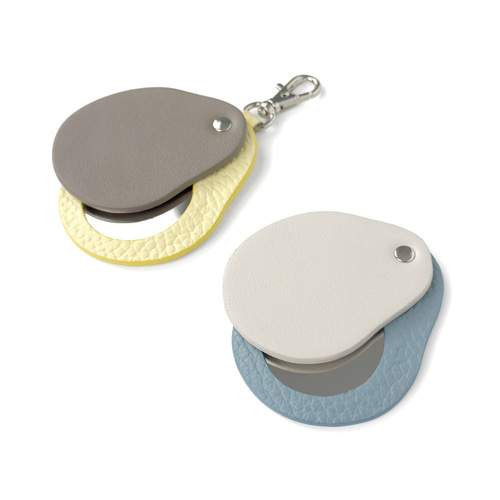 レザー ミラー ステンレス ミラーチャーム スマホチャーム