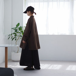 大人のシアーワッシャーブラウス ブラウン 体型カバーにも(長袖シャツ) 11枚目の画像