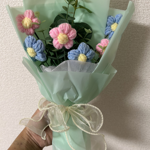 かぎ針編み 毛糸の花束/小さな枯れないブーケ/ハンドメイド 【公式通販】