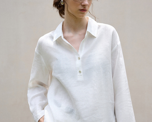 【ヤンマ産業】オリーブ Vネック リネン長袖シャツ YAMMAのお洋服 会津木綿Vネックシャツ | MONDAY STORE