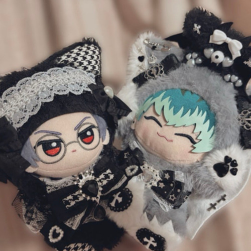 おすわり BLACK frill cat‪‪ ♡⃛ ぬい服♡ ぬいぐるみ Fu - taro‬‬