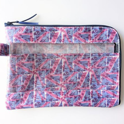 ちえ◎Handmade L字型ポーチ❣️4点セット◎ 小物入れにも】ちょっと適当に作っちゃう！L字型ファスナー