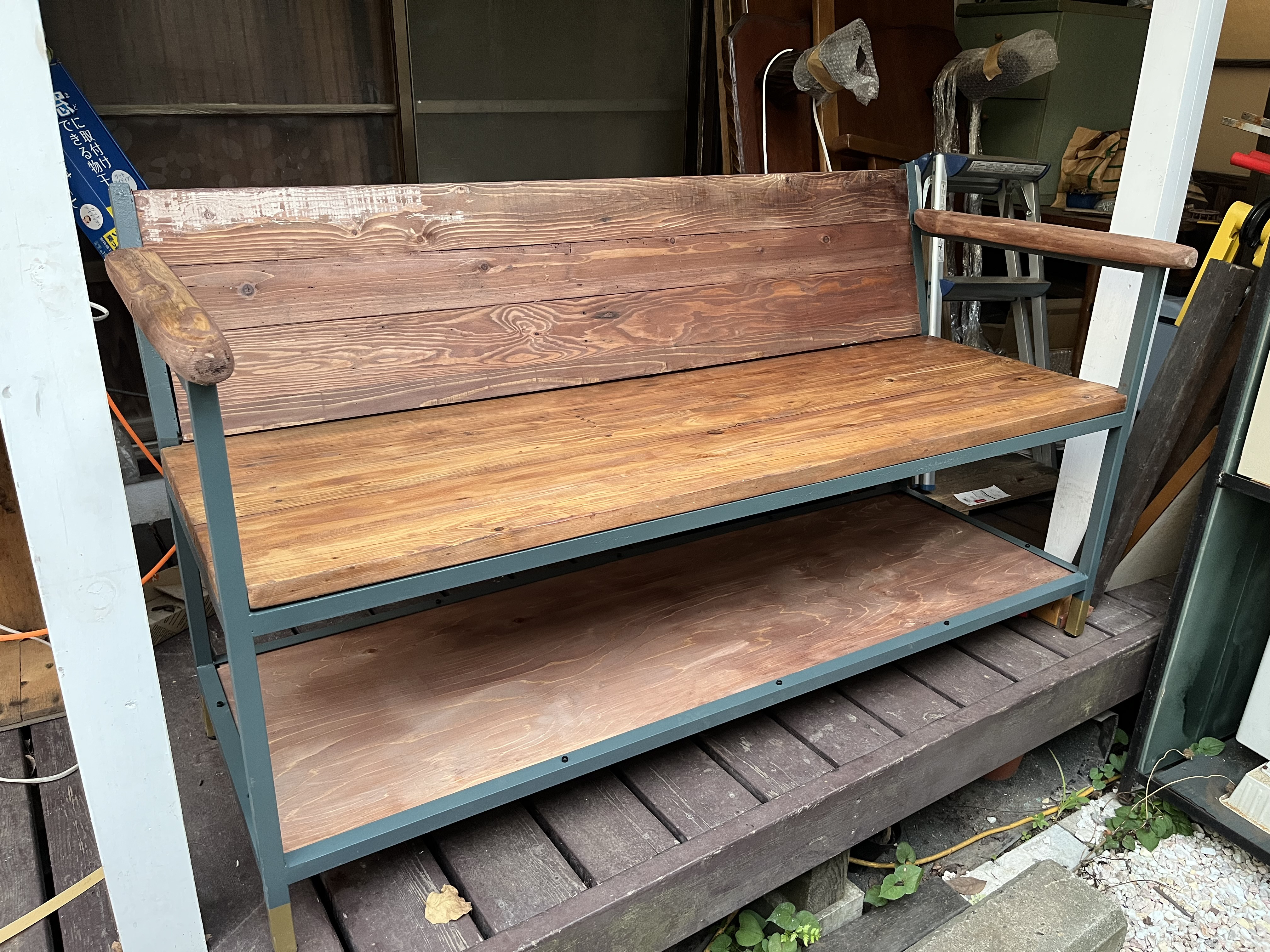 流木×古材　ソファベンチ