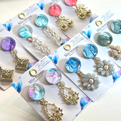 【選べる】アルコールインクアート(イヤリング) 1枚目の画像