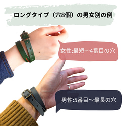 リカ＆ステラ | 男女兼用レザーブレスレット【革6色×ショート/ロング選択×無料糸色カスタム】ac9・10 8枚目の画像