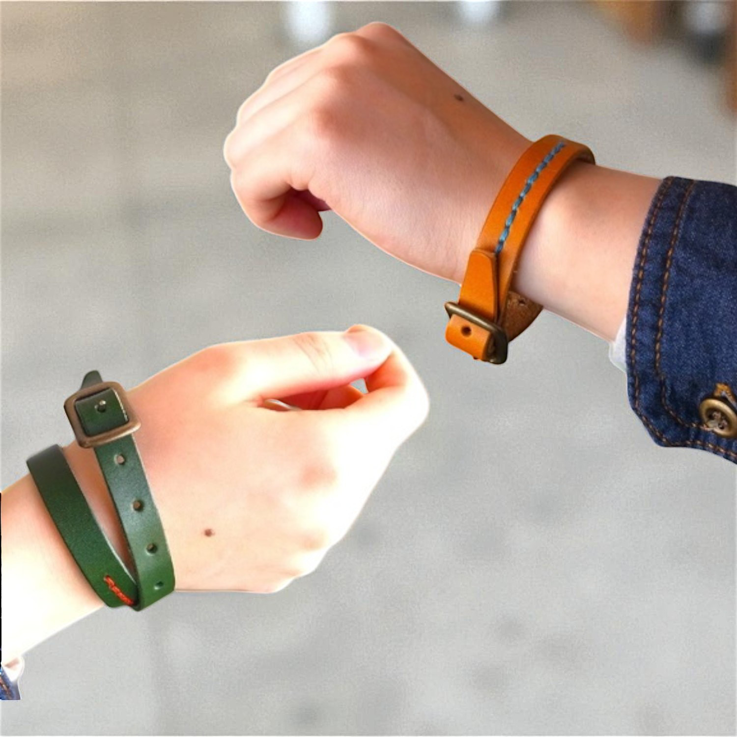 リカ＆ステラ | 男女兼用レザーブレスレット【革6色×ショート