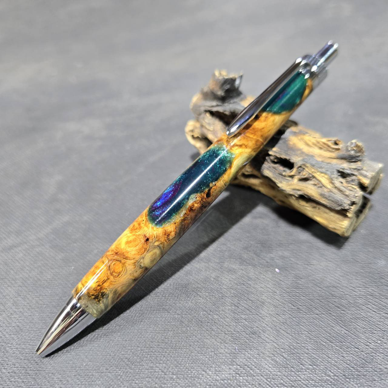 花梨瘤 ウッドレジンボールペン【送料・ギフトボックス無料・当日発送】198