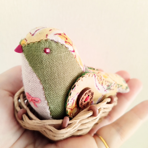 女郎花の襲の小鳥さん ぬいぐるみ サタケコトリ店 通販 19743984