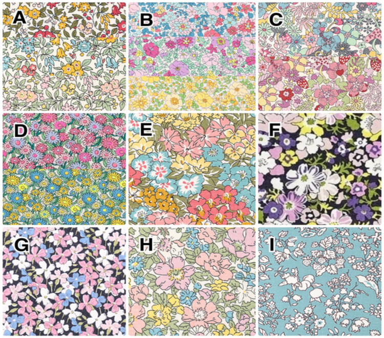 【S-LL】大人 リバティH ラセンビィコットン ネイビー 前ボタン 長袖スモック フリル