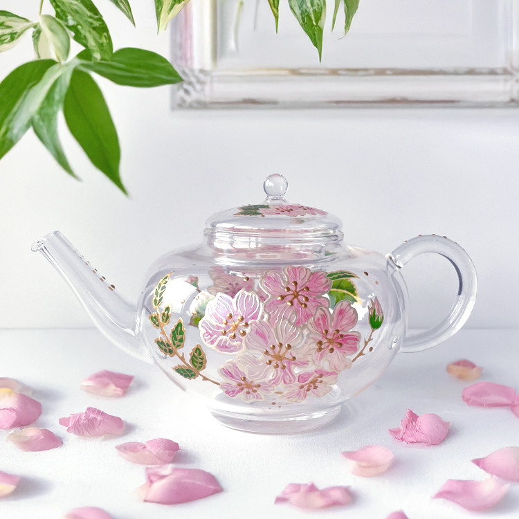 可憐で素朴な野薔薇ポット｜耐熱　手描き/記念日/お祝い