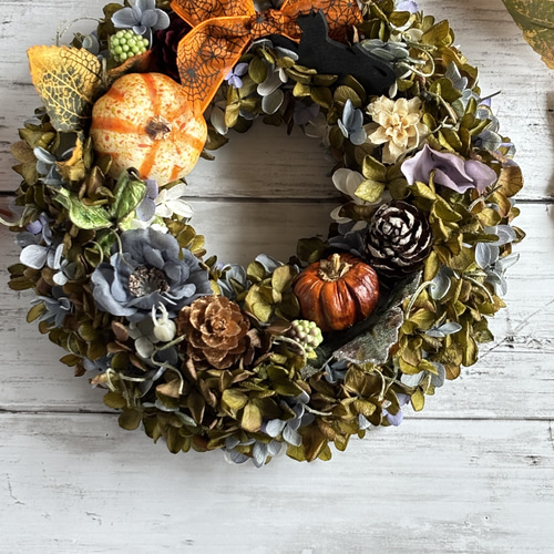 セール中！白のカボチャのハロウィンリース リース 陽だまりのへや