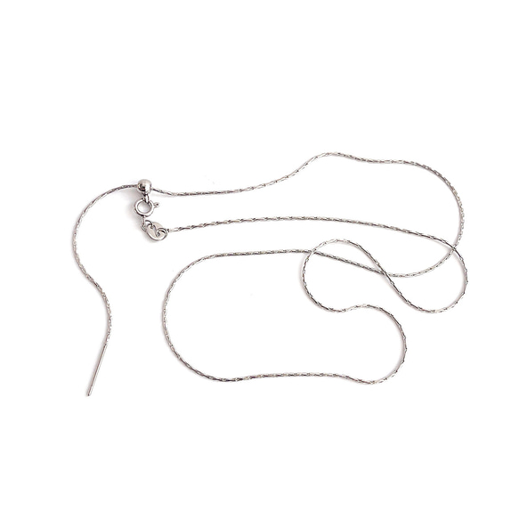 esca13-2 [1條鍊子] 長約50厘米，直徑0.8毫米，長度可調！帶滑動球的項鍊鏈 第2張的照片