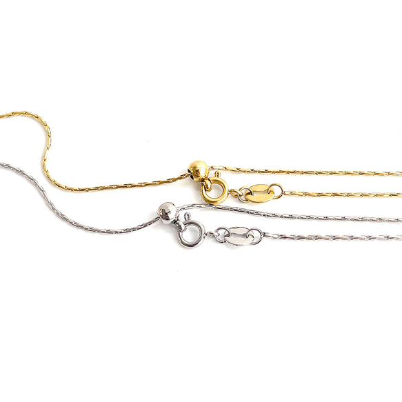 esca13-2 [1條鍊子] 長約50厘米，直徑0.8毫米，長度可調！帶滑動球的項鍊鏈 第7張的照片