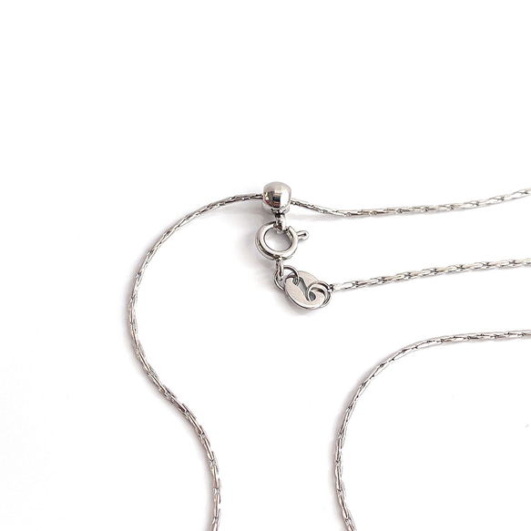 esca13-2 [1條鍊子] 長約50厘米，直徑0.8毫米，長度可調！帶滑動球的項鍊鏈 第4張的照片