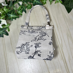 鳥獣戯画のファスナー付きミニミニポーチ　送料込み 2枚目の画像