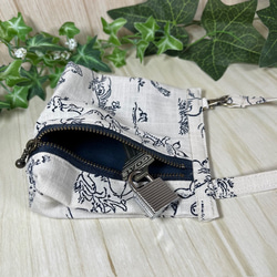 鳥獣戯画のファスナー付きミニミニポーチ　送料込み 3枚目の画像