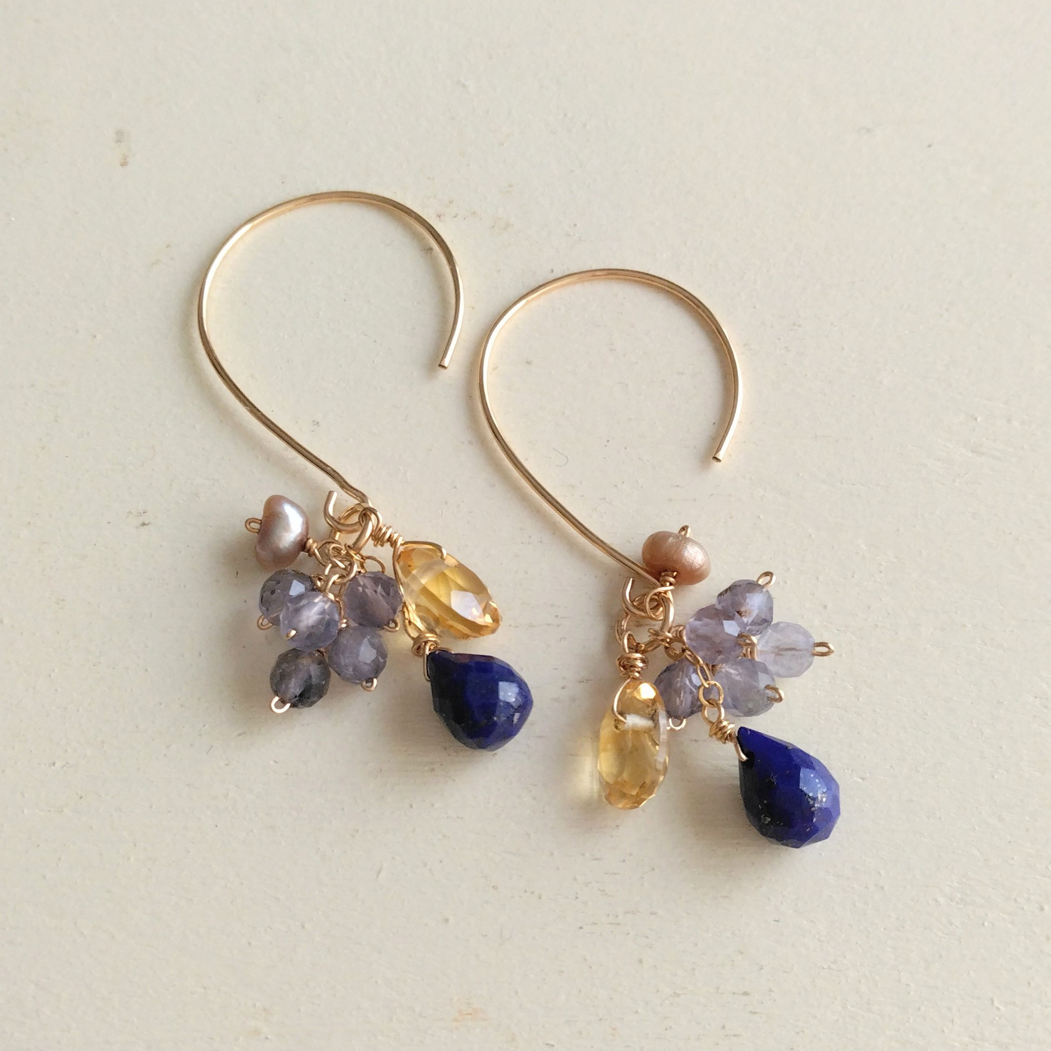 ラピスラズリミックスピアス(14kgf)