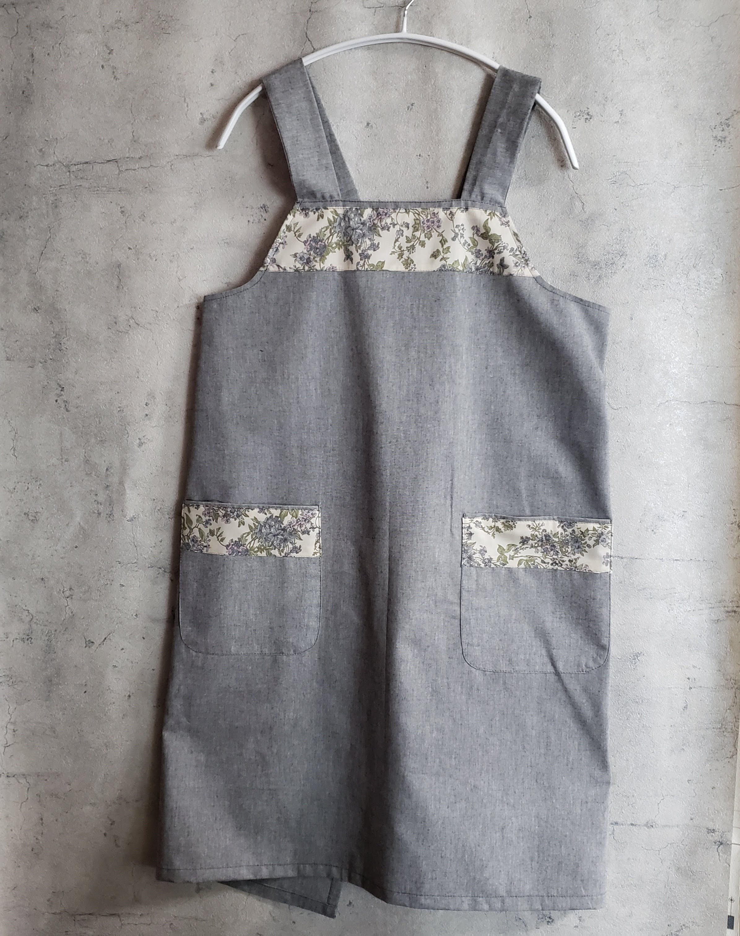 【S-LL】大人 バッククロス エプロン リバティタナローン celine セリーヌ