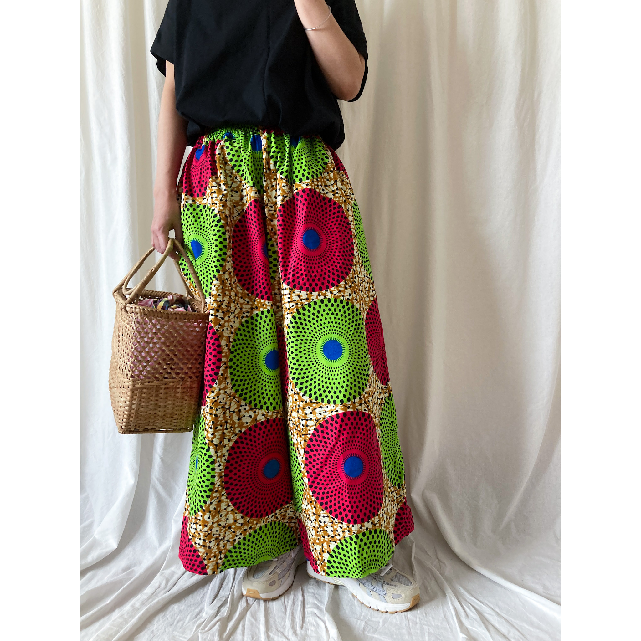 アフリカンバティック（アフリカ布）ロングキュロット/ ワイドパンツ｜CU-128W｜MERMEO