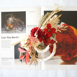 【11月・早割お正月2026】紅白カラー・菊と鶴のお正月飾り~ver2~ 5枚目の画像