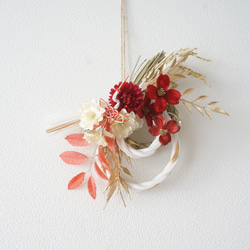 【11月・早割お正月2026】紅白カラー・菊と鶴のお正月飾り~ver2~ 7枚目の画像