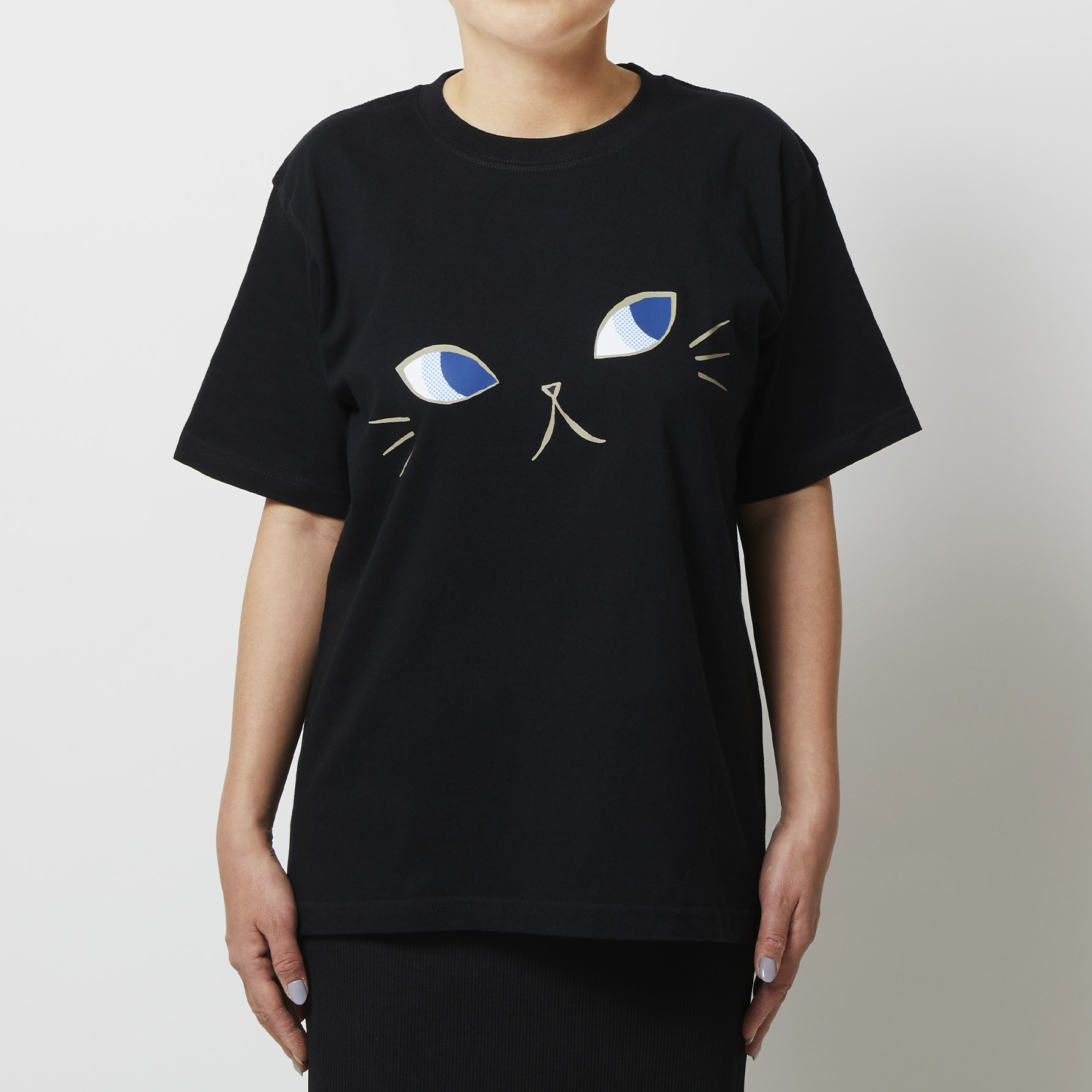 《新作》lucky cat 「mew & coo」オリジナルTシャツ「black（黒）」
