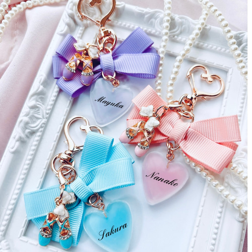 専用　549☆ぷっくりハートキーホルダー４個セット　薔薇　リボン　レース gr1848-m-01-pl.jpg