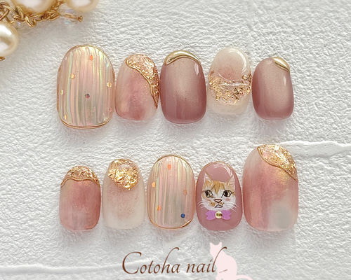 オーダーメイド】あなたの猫ちゃんを指先に！猫ネイル／うちの子ネイル