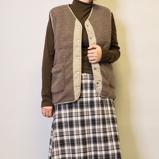 再販❤︎秋冬新作❤︎リバーシブルボアベスト25032BGF