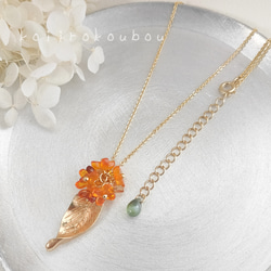   オレンジペンダントネックレス オレンジ色 カーネリアン ネックレス ペンダント 大粒