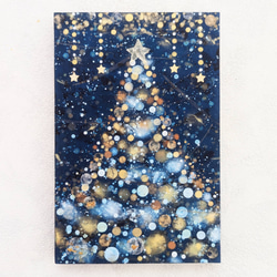 クリスマスツリーイルミネーションgreen(アクリル原画) 絵画