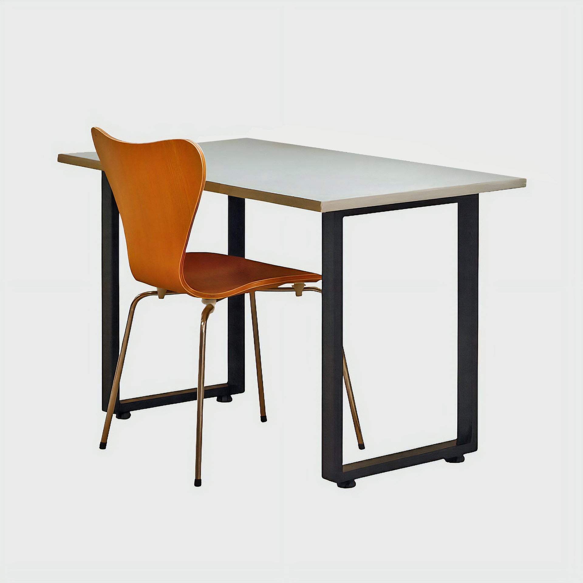 さおり様専用デスク｜オフホワイト｜パソコンデスク｜薄塗りモルタル｜四角脚｜ダイニングテーブル