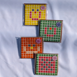 【名古屋モザイクタ使用】食卓を彩るミニ鍋敷き・タイルコースター（М）【送料無料】 3枚目の画像