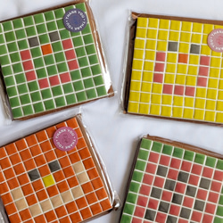 【名古屋モザイクタ使用】食卓を彩るミニ鍋敷き・タイルコースター（М）【送料無料】 2枚目の画像