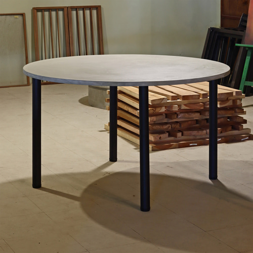 円形｜ライトグレー｜ラウンドテーブル｜Φ120cm｜脚タイプ③｜薄塗り