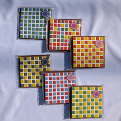 【名古屋モザイクタ使用】食卓を彩るミニ鍋敷き・タイルコースター（М）【送料無料】 2枚目の画像