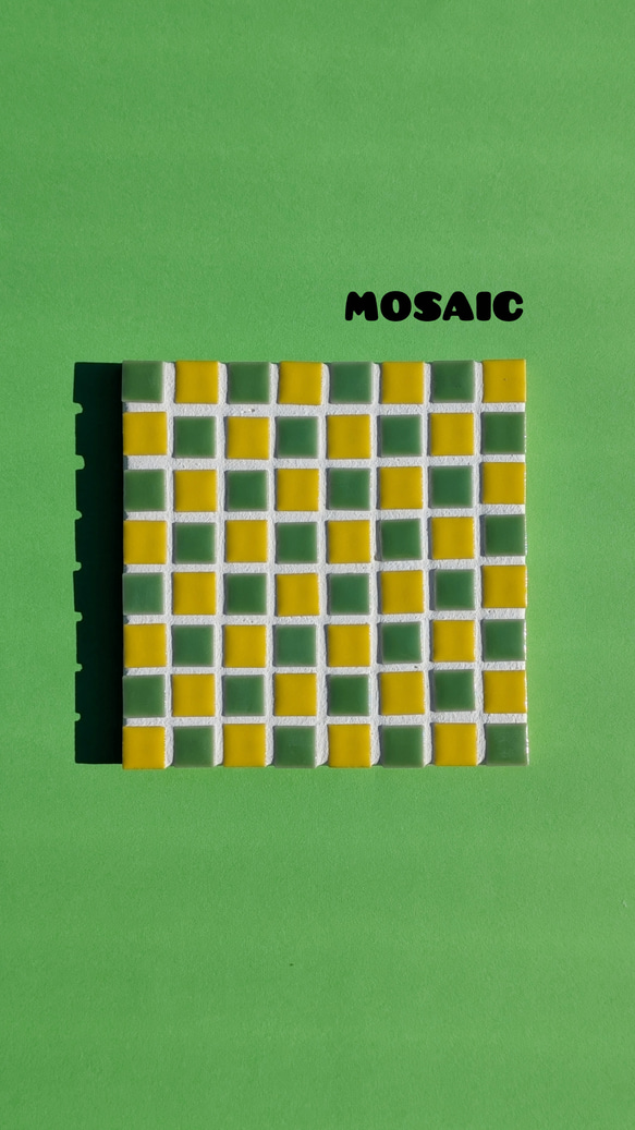 【名古屋モザイクタ使用】食卓を彩るミニ鍋敷き・タイルコースター（М）【送料無料】 1枚目の画像