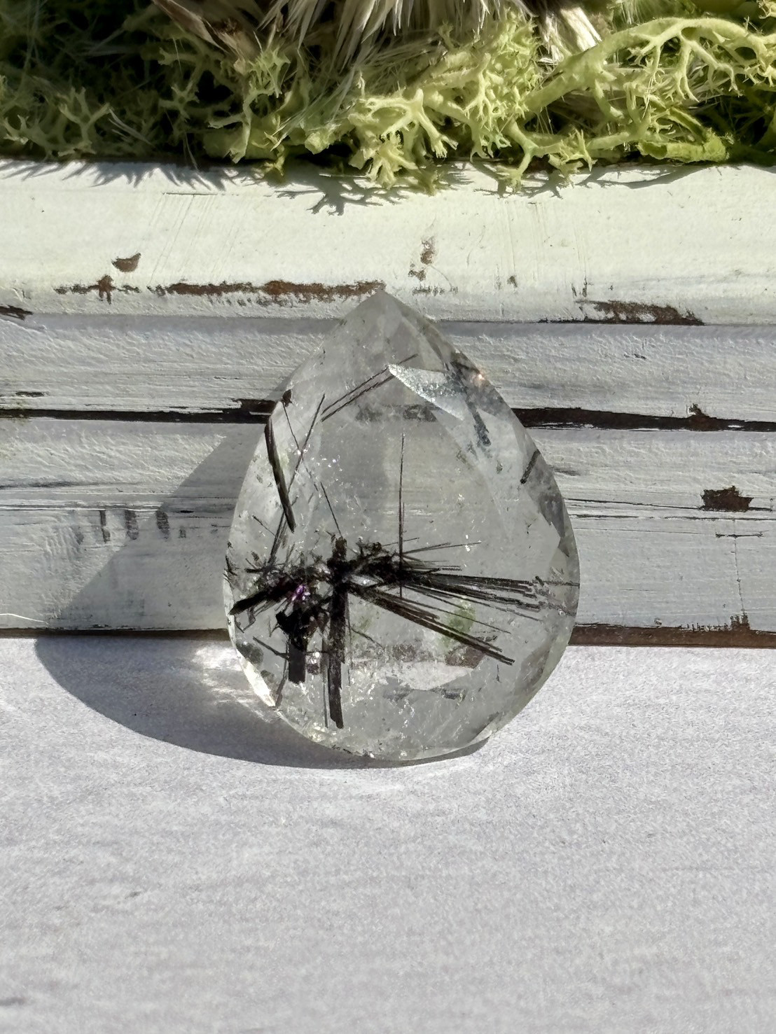 ブラックルチル入り水晶 × 未知のグリーンインクルージョン 天然石 天然色