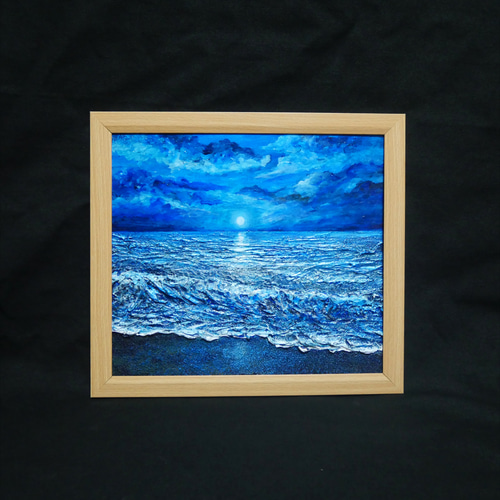 油絵 油彩 油彩画 絵 絵画 【水平線に沈む満月】 油絵 油彩 油彩画 絵 絵画 【水平線に沈む満月】 絵画 HR 通販