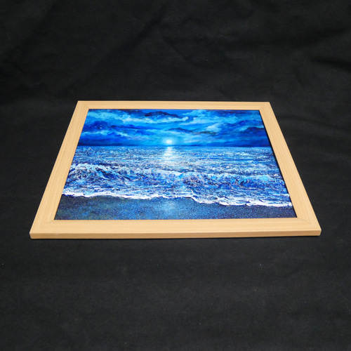 油絵 油彩 油彩画 絵 絵画 【水平線に沈む満月】 絵画 HR 通販